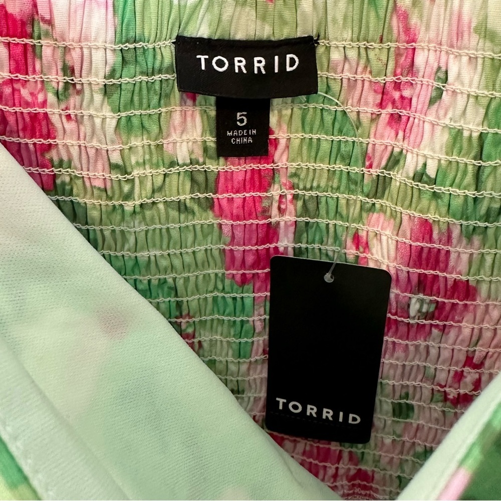 Torrid Mini Poplin Tiered Ruffle Strap Dress Size 5/5X/28 NWT - Picture 9 of 10